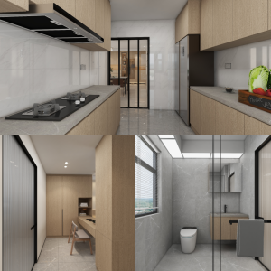 Yishun Boardwalk 5-Room Design B (Kitchen, Master Bedroom, and Bathroom Cabinets)