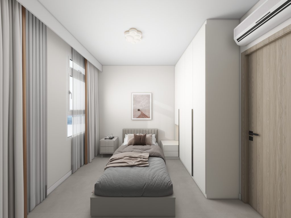 Bedroom 1 Casement Wardrobe with Side Table (6 feet)