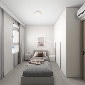 Bedroom 1 Casement Wardrobe with Side Table (6 feet)