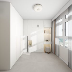 Bedroom 2 Space Saving Beds with Casement Wardrobe with Open Shelves (15.5 feet)