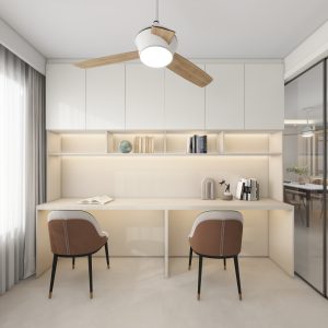 Study Room Top Hung Cabinet with Study Table  (20 feet)