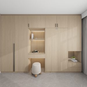 Bedroom 2 Space Saving Beds with Casement Wardrobe with Open Shelves  (11.5 feet)