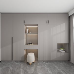 Bedroom 2 Space Saving Beds with Casement Wardrobe with Open Shelves  (11.5 feet)