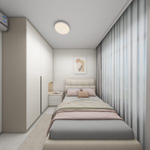 Bedroom 1 Casement Wardrobe with Side Table (5 feet)