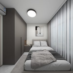 Bedroom 1 Casement Wardrobe with Side Table (5 feet)