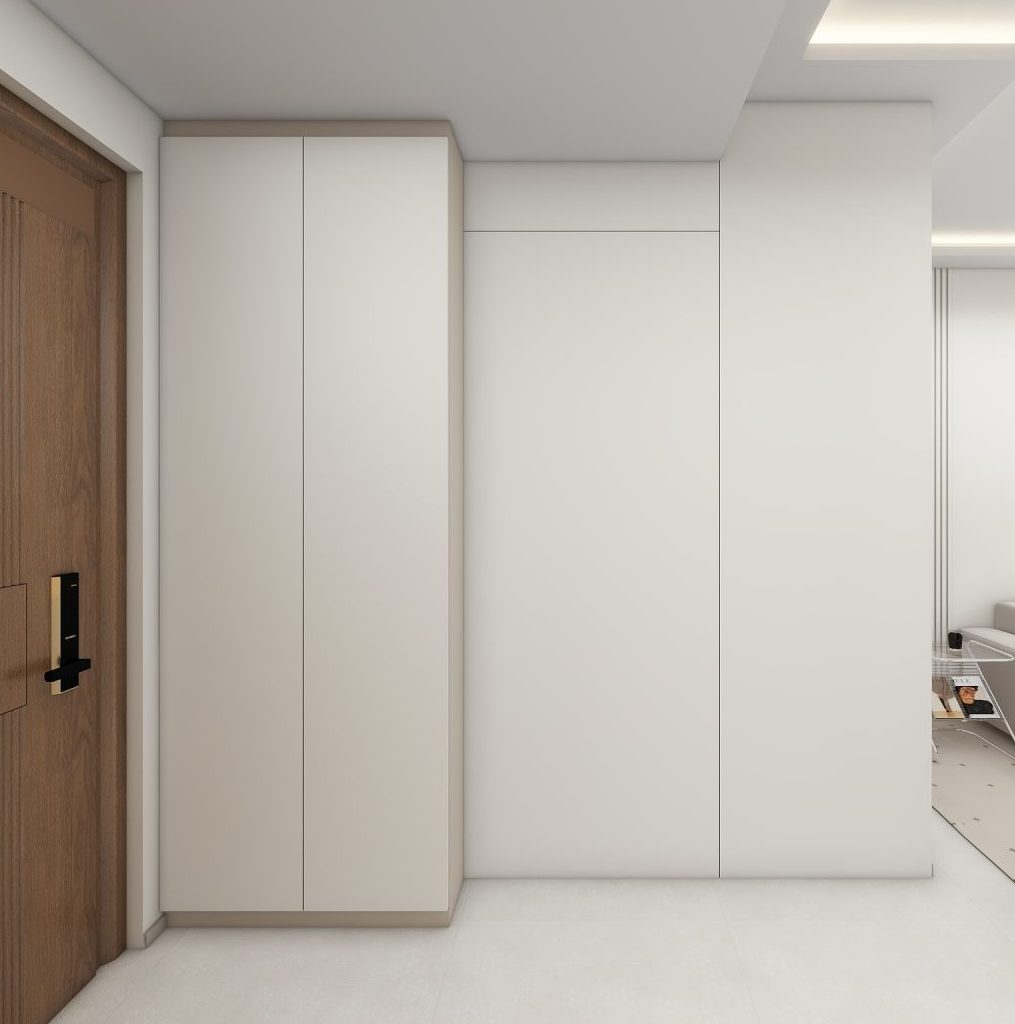 Foyer Full Height Shoes Cabinet and Bomb Shelter Door (6 feet)