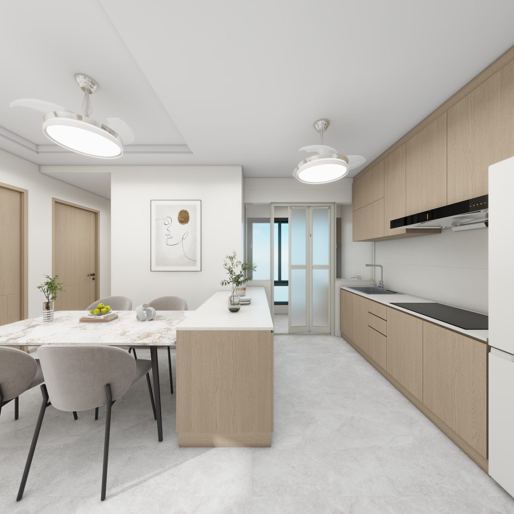 Kitchen Island with Sintered Stone  (6 feet)