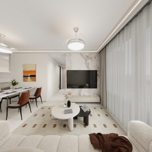 Living Suspended Tv Console & Feature Wall (6 feet)