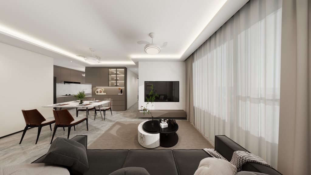 Living Suspended Tv Console & Feature Wall  (7 feet)