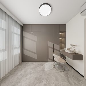 Bedroom 2 Space Saving Beds with Casement Wardrobe with Open Shelves with Study Table  (11.5 feet)