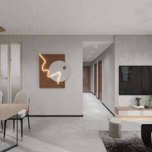 Living Suspended Tv Console & Feature Wall (7 feet)