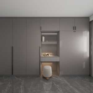 Bedroom 2 Space Saving Beds with Casement Wardrobe with Open Shelves  (11.5 feet)