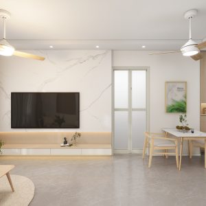 Living Suspended Tv Console & Feature Wall  (9 feet)