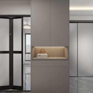 Full Height dispaly Cabinet  with open Shelves with LED light (2 feet)