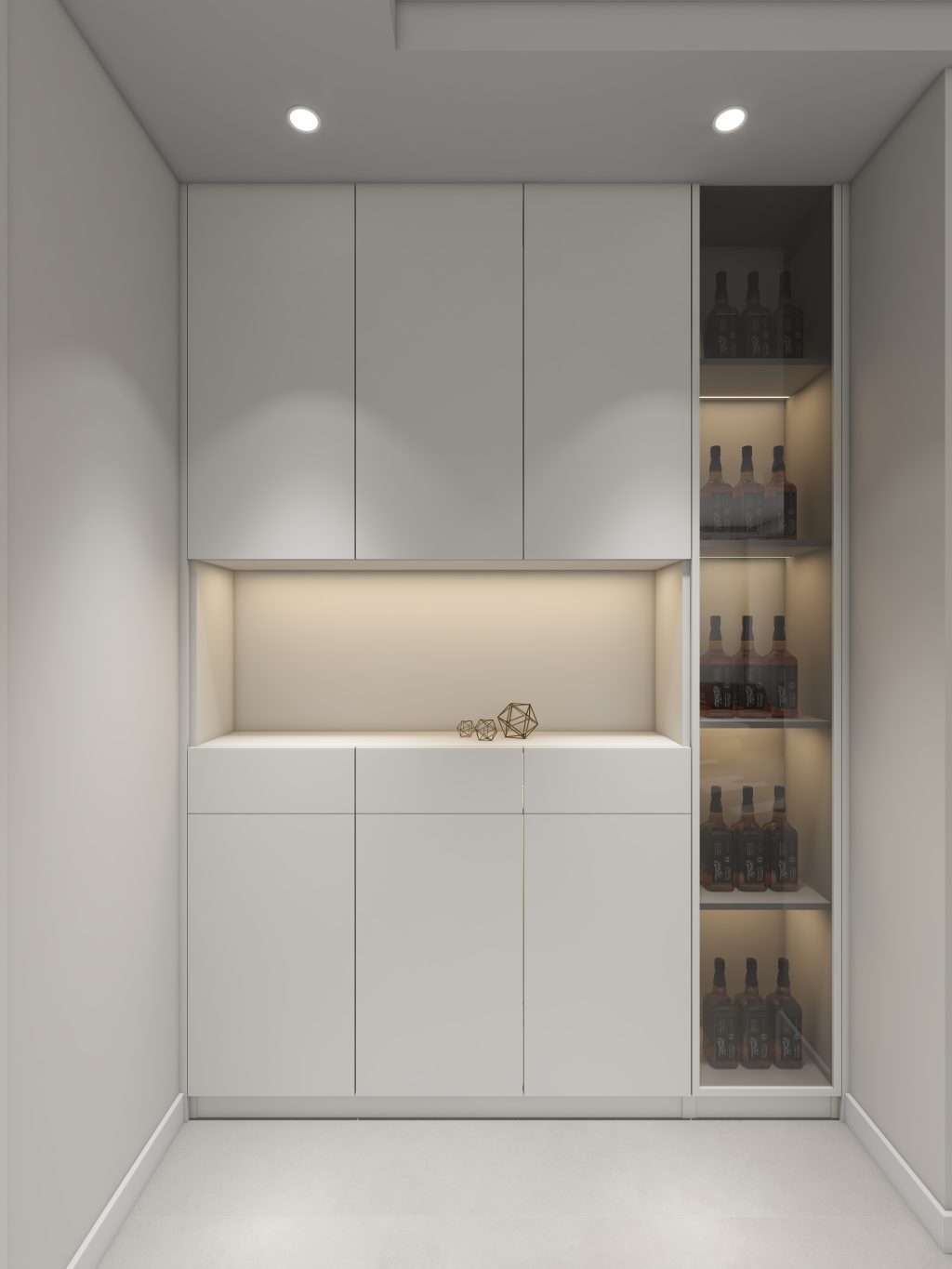 Dining Full Height Storage & Display cabinet  (6 feet)