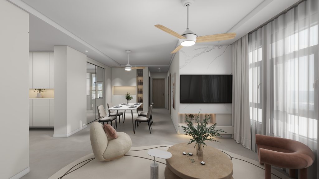Living Suspended Tv Console & Feature Wall  (5 feet)