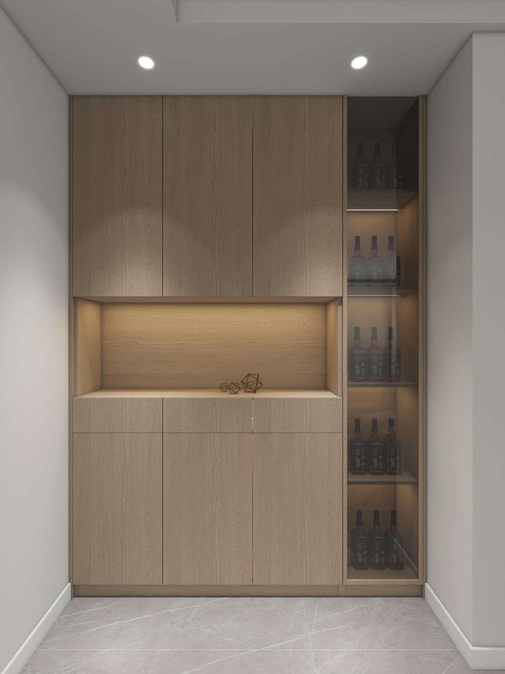 Dining Full Height Storage & Display cabinet  (6 feet)