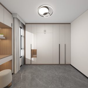 Bedroom 2 Space Saving Beds with Casement Wardrobe with Open Shelves  (11.5  feet)
