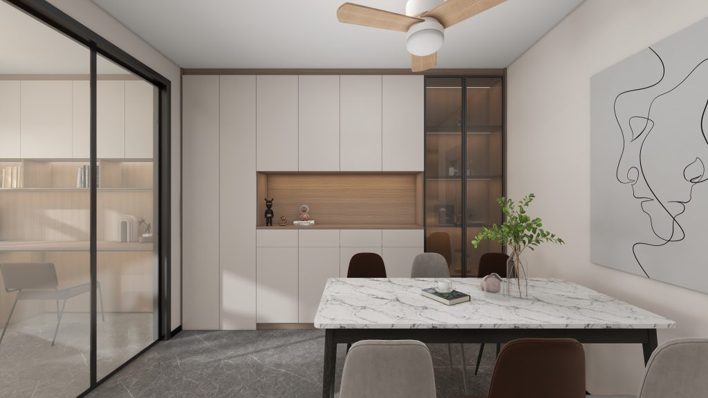 Dining Cabinet  with Glass Door (11 feet)