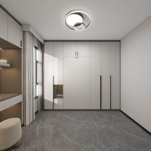 Bedroom 2 Space Saving Beds with Casement Wardrobe with Open Shelves  (11.5  feet)