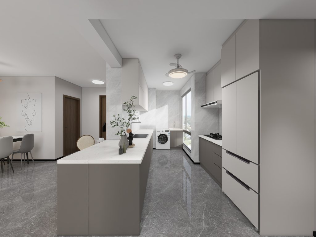 Tengah Parc Clover 5-Room Design A (Kitchen, Master Bedroom, and Bathroom Cabinets)