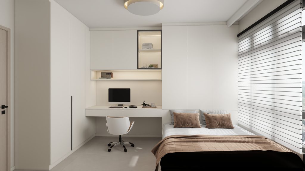 Bedroom 1 bedTatami Platform Bed with L-shape Casement Wardrobe (22.5 feet)