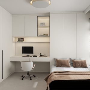 Bedroom 1 bedTatami Platform Bed with L-shape Casement Wardrobe (22.5 feet)