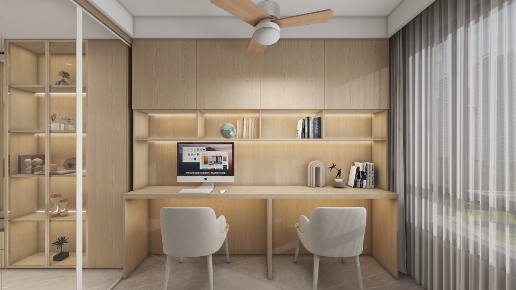 Study Room Top Hung Cabinet with Study Table  (20 feet)