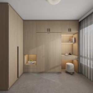Bedroom 2 Space Saving Beds with Casement Wardrobe with Open Shelves (14.5 feet)