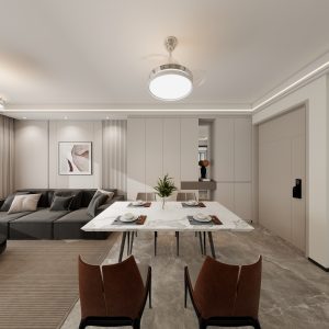 Living sofa behind Feature Wall