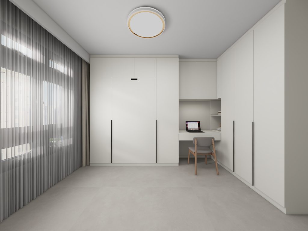 Bedroom 2 Space Saving Beds with Casement Wardrobe with Open Shelves (15.5 feet)