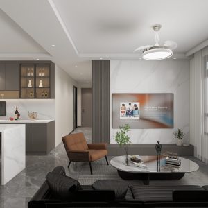 Living Suspended Tv Console & Feature Wall  (10 feet)
