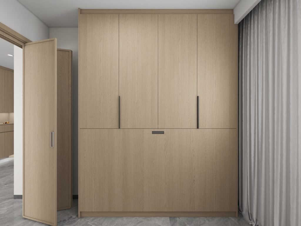 Bedroom 1 Full Height Space Saving Beds with Storage Cabinet (7 feet)
