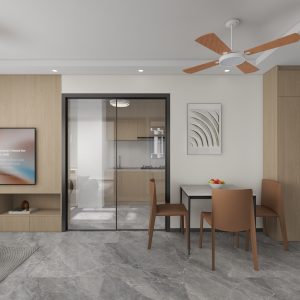 Kitchen Entrance Aluminium Frame Silding Door (6 feet)