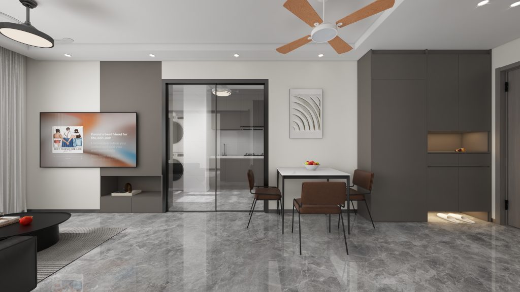Kitchen Entrance Aluminium Frame Silding Door (6 feet)