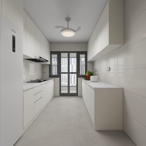 Tampines Green Emerald 4-Room Design A (Kitchen, Master Bedroom, and Bathroom Cabinets)