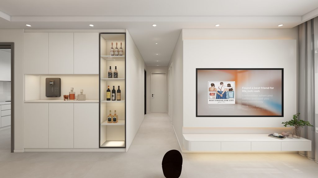 Living Suspended Tv Console & Feature Wall  (10 feet)