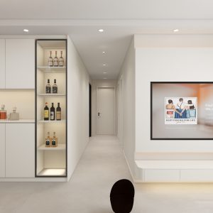 Living Suspended Tv Console & Feature Wall  (10 feet)