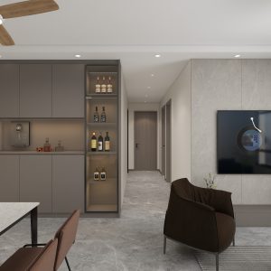 Living Suspended Tv Console & Feature Wall  (7 feet)