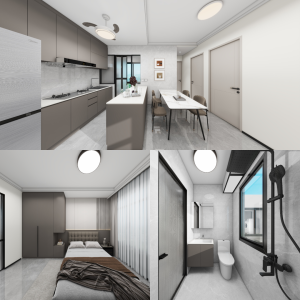 Toa Payoh Ridge 4-Room Type 1 Design C (Kitchen, Master Bedroom, and Bathroom Cabinets)