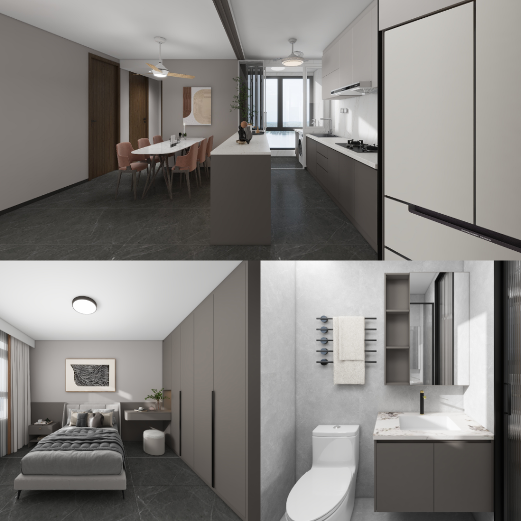 Woodgrove Edge 5-Room Design C (Kitchen, Master Bedroom, and Bathroom Cabinets)