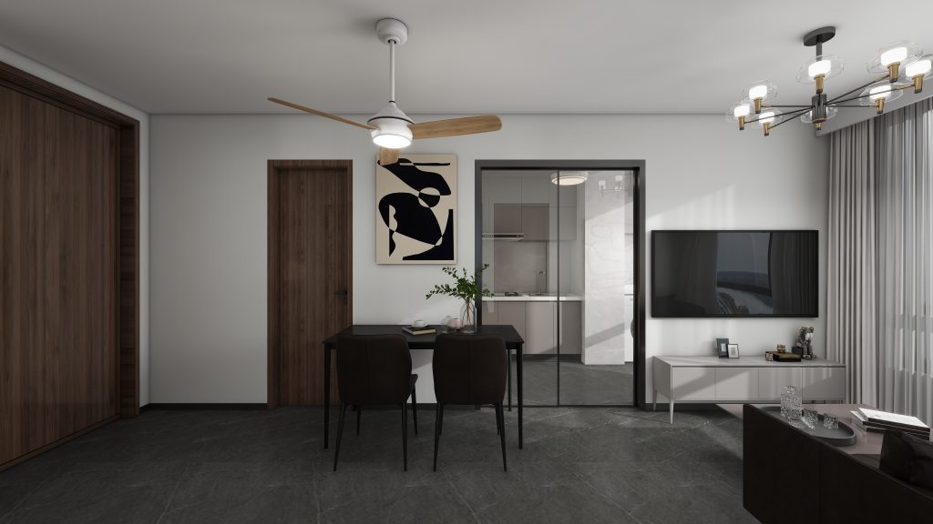 Kitchen Entrance Aluminium Frame Folding Door (4 feet)
