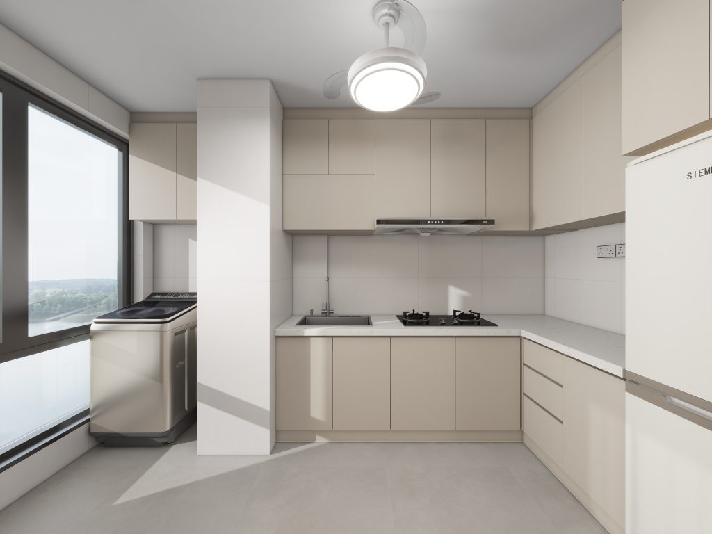 Yishun Boardwalk 2-Room Design A (Kitchen, Master Bedroom, and Bathroom Cabinets)
