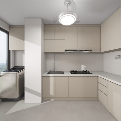 Yishun Boardwalk 2-Room Design A (Kitchen, Master Bedroom, and Bathroom Cabinets)