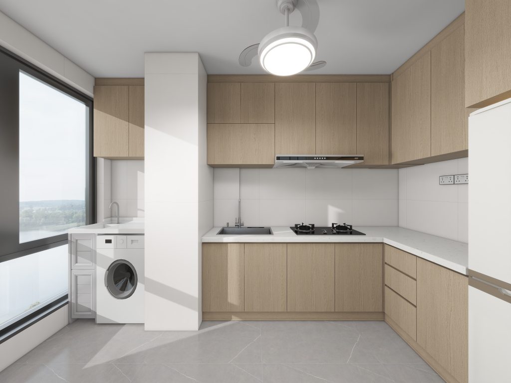Yishun Boardwalk 2-Room Design B (Kitchen, Master Bedroom, and Bathroom Cabinets)