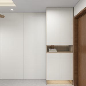 Foyer Full Height Shoes Cabinet and Bomb Shelter Door (6 feet)