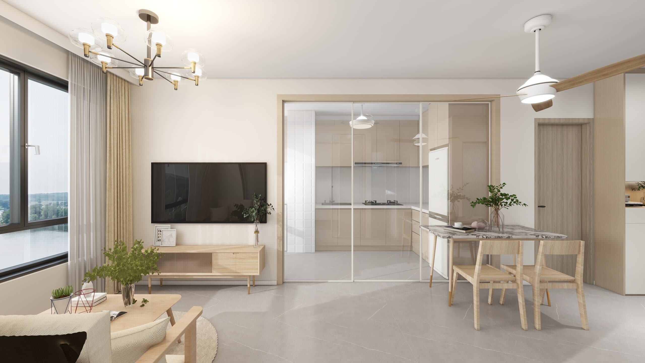 Kitchen Entrance Aluminium Frame Sliding Glass Door (9 feet)
