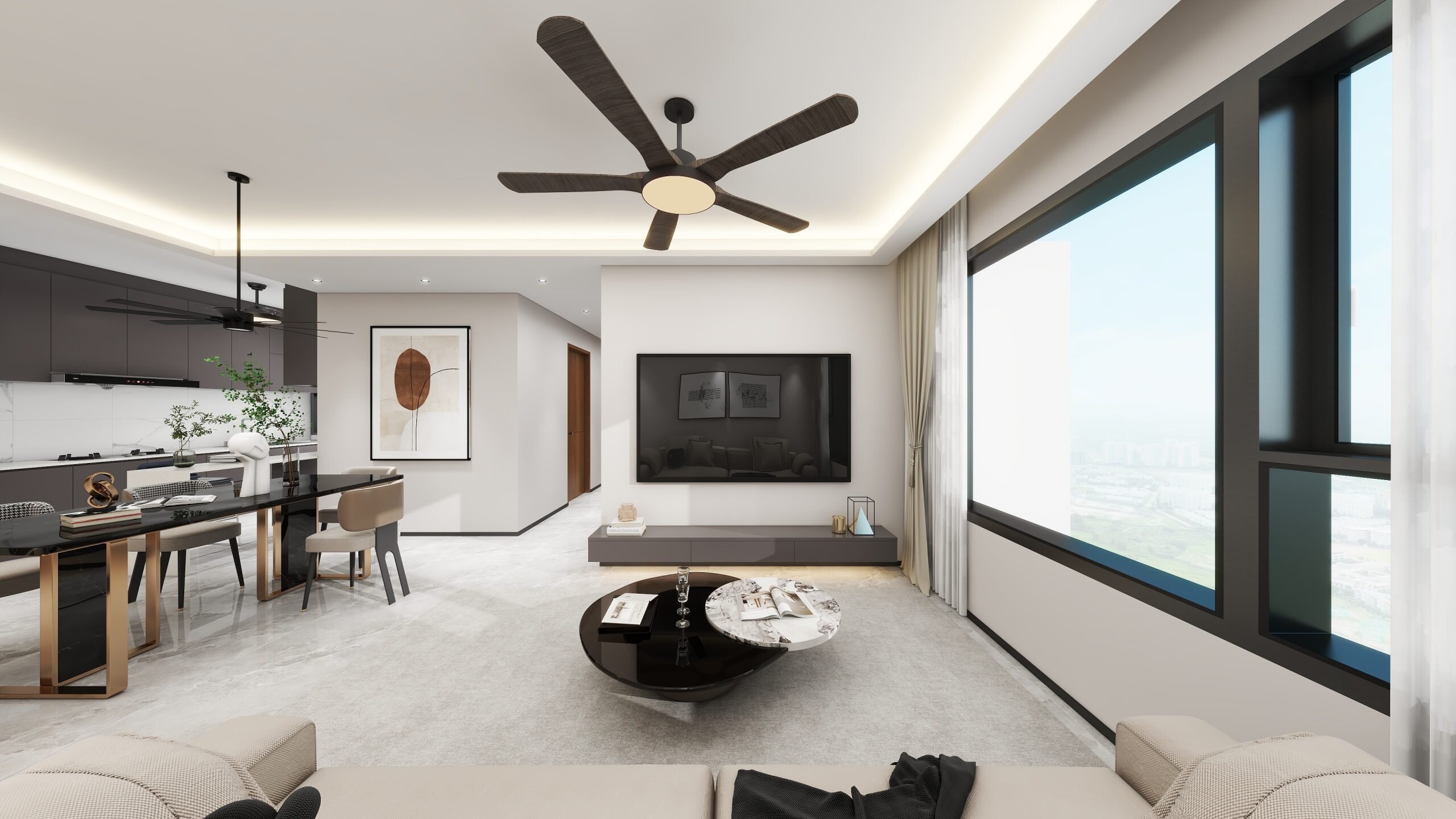 Living Suspended Tv Console (7.5 feet)