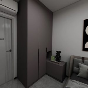 Bedroom 1 Casement Wardrobe with sideTable (5 feet)