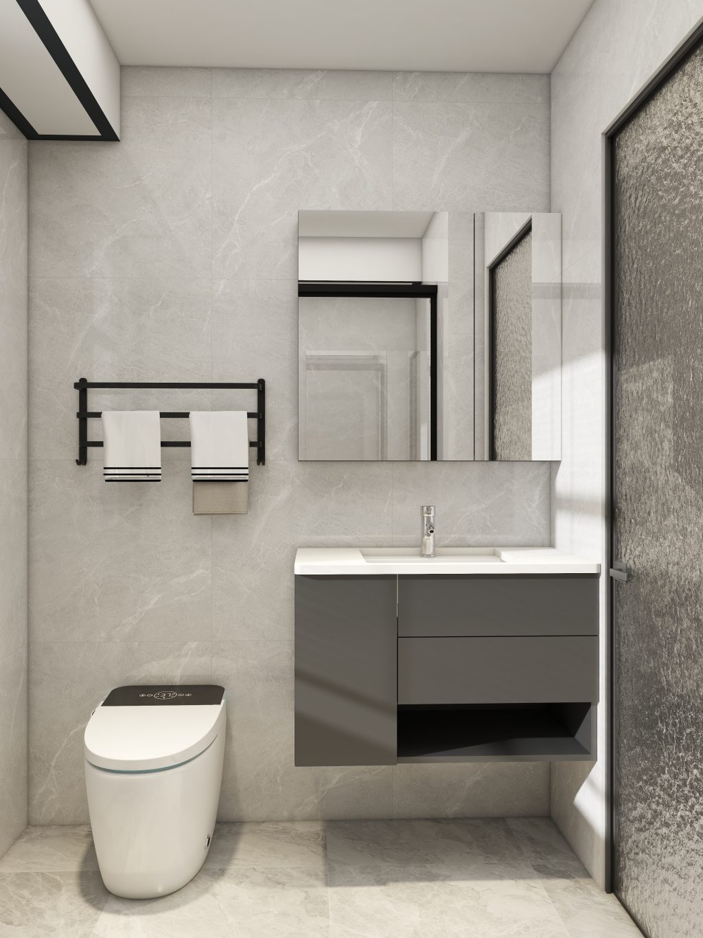 Common Bathroom Top & Bottom Cabinets